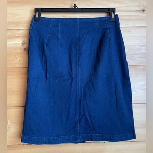 Solid denim pencil skirt